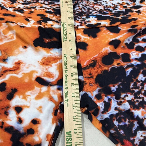 Agstract Apparel Leggings Womens 3X Orange Tie Dye Athletic Stretch Capri Fitted - Picture 7 of 8